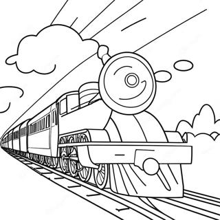 Colorful Train Journey Coloring Page 871-697