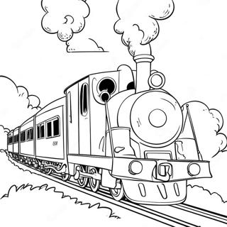 Colorful Train Journey Coloring Page 871-700