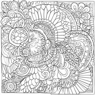 Colorful Mosaic Patterns Coloring Page 8741-6951