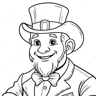 Cheerful Leprechaun Coloring Page 8781-6974