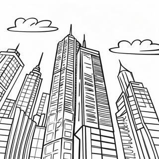 Colorful Skyscrapers Coloring Page 8791-6990