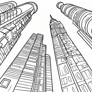 Colorful Skyscrapers Coloring Page 8791-6992