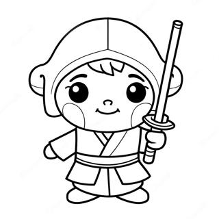 Cute Jedi Knight Coloring Page 8851-7059