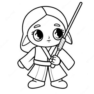 Cute Jedi Knight Coloring Page 8851-7060