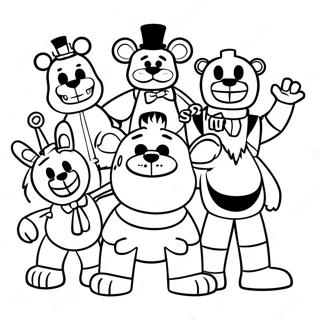 Página Para Colorir Dos Personagens De Pesadelo De Five Nights At Freddy's 8870-7054