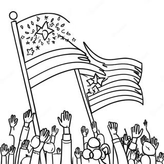 Colorful Flag Day Celebration Coloring Page 8881-7066