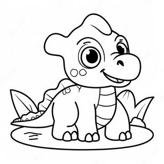 Page À Colorier De Mignon Bébé Dinosaure 8901-7077