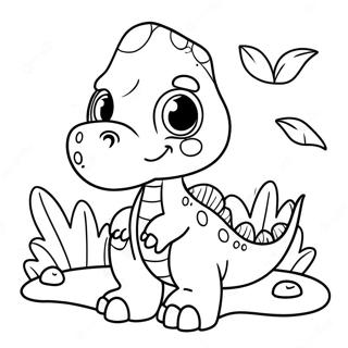 Page À Colorier De Mignon Bébé Dinosaure 8901-7079