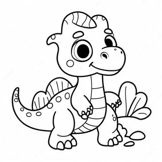 Page À Colorier De Mignon Bébé Dinosaure 8901-7080