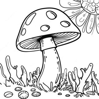 Trippy Mushroom Coloring Pages