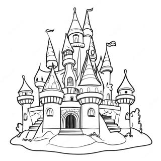 3d Coloring Page Of A Magical Castle 8970-7129