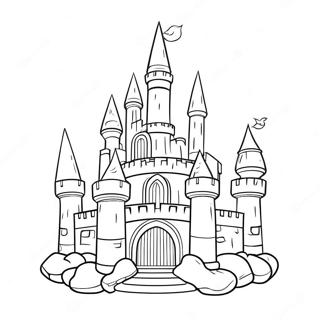 3d Coloring Page Of A Magical Castle 8970-7130