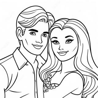 Barbie And Ken Coloring Page 8980-7155