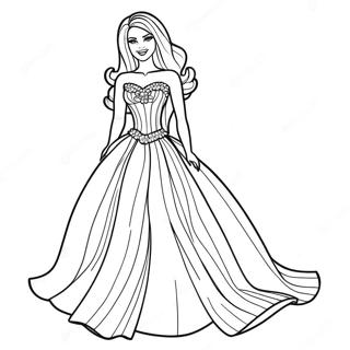 Barbie In A Sparkling Dress Coloring Page 8981-7152