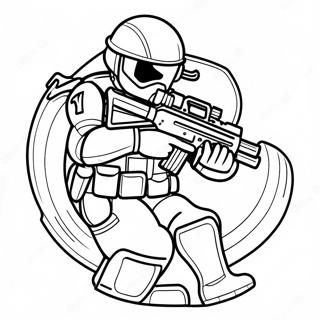 Swat Team Officer In Action Coloring Page (9001-7160)