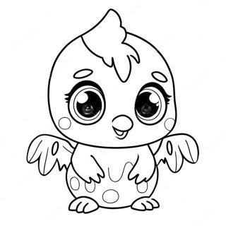 Cute Hatchimal With Big Eyes Coloring Page 9021-7170