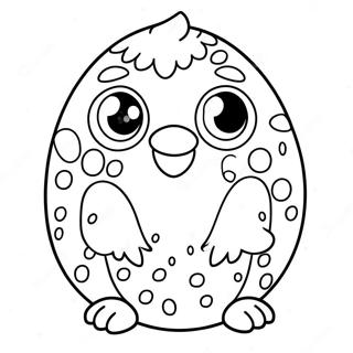 Cute Hatchimal With Big Eyes Coloring Page 9021-7171