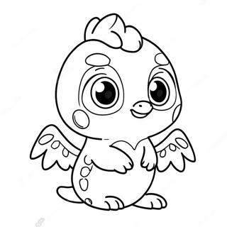 Cute Hatchimal With Big Eyes Coloring Page 9021-7172