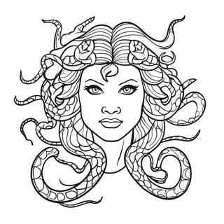 Mythical Medusa With Snakes Coloring Page 9031-7177