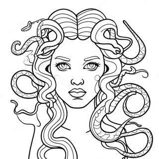 Mythical Medusa With Snakes Coloring Page 9031-7179