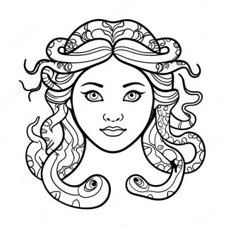 Mythical Medusa With Snakes Coloring Page 9031-7180