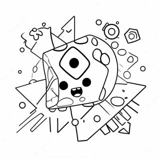 Colorful Geometry Dash Level Coloring Page 9051-7196