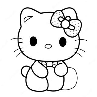 Página Para Colorir Da Hello Kitty Com Um Laço Colorido 9151-7278