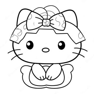 Página Para Colorir Da Hello Kitty Com Um Laço Colorido 9151-7279