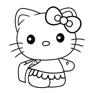 Página Para Colorir Da Hello Kitty Com Um Laço Colorido 9151-7280