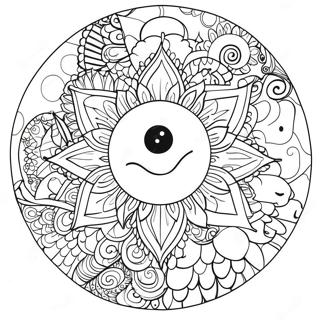 Bohemian Sun And Moon Mandala Coloring Page 9170-7302