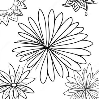 Colorful Fireworks In The Night Sky Coloring Page 9191-7313