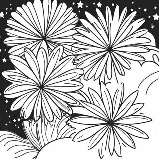 Colorful Fireworks In The Night Sky Coloring Page 9191-7315