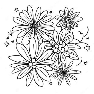 Colorful Fireworks In The Night Sky Coloring Page 9191-7417