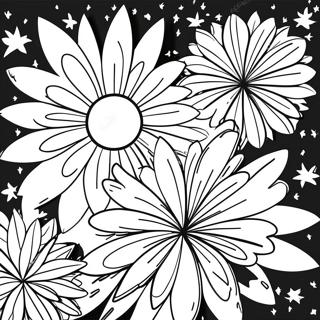 Colorful Fireworks In The Night Sky Coloring Page 9191-7420