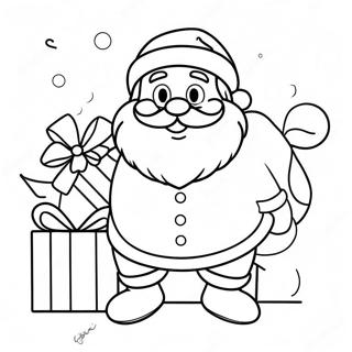 Jolly Santa With Gifts Coloring Page 91-78