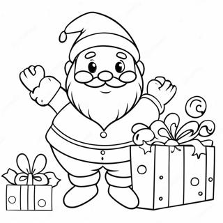 Jolly Santa With Gifts Coloring Page 91-79