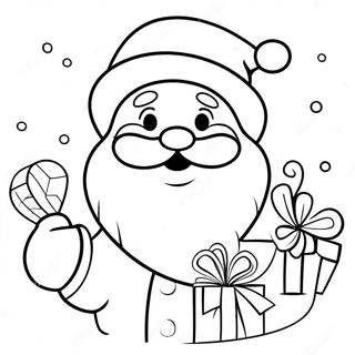 Jolly Santa With Gifts Coloring Page 91-80