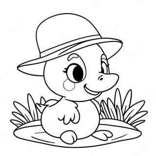 Cute Daisy Duck In A Hat Coloring Page 921-726