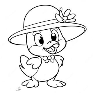 Cute Daisy Duck In A Hat Coloring Page 921-727