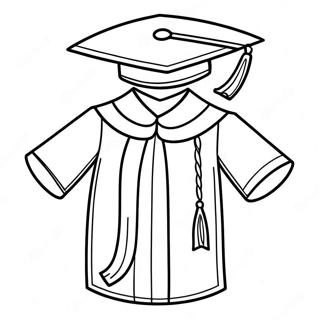 Kindergarten Graduation Cap And Gown Coloring Page 9280-7374