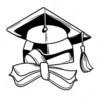 Kindergarten Graduation Cap And Gown Coloring Page 9280-7375