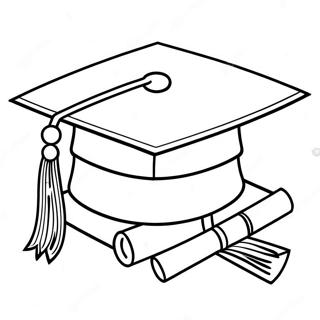 Kindergarten Graduation Cap And Gown Coloring Page 9280-7376