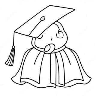 Kindergarten Graduation Cap And Gown Coloring Page 9280-7477