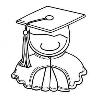 Kindergarten Graduation Cap And Gown Coloring Page 9280-7478