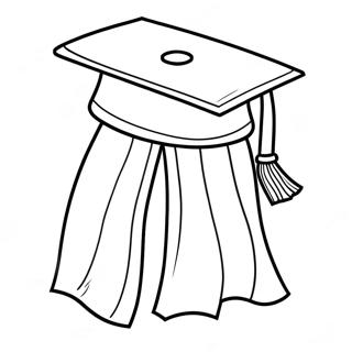 Kindergarten Graduation Cap And Gown Coloring Page 9280-7479