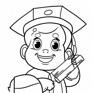 Cheerful Kindergarten Graduate Coloring Page 9281-7381