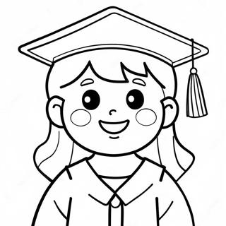 Cheerful Kindergarten Graduate Coloring Page 9281-7497