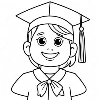 Cheerful Kindergarten Graduate Coloring Page 9281-7498