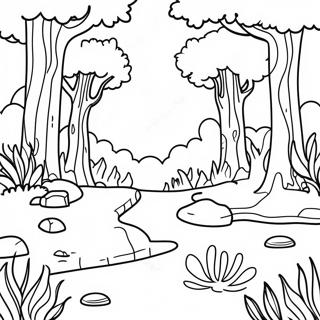 Colorful Forest Ecosystem Coloring Page 9291-7385