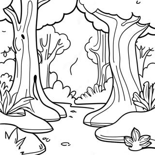 Colorful Forest Ecosystem Coloring Page 9291-7386